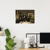 Poster Fantin-Latour - Autour de la table (Bureau à domicile)