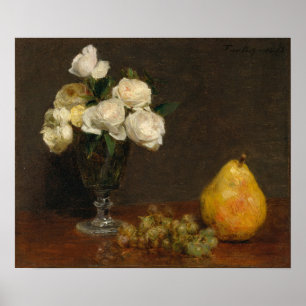 Poster Fantin-Latour - Nature morte avec roses et fruits