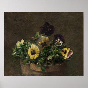 Poster Fantin-Latour - Pansies en pointillés
