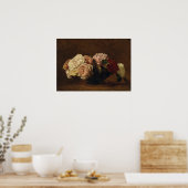 Poster Fantin-Latour - Roses dans un bol (Cuisine)
