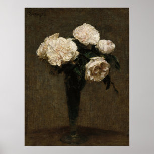 Poster Fantin-Latour - Roses Dans Un Vase