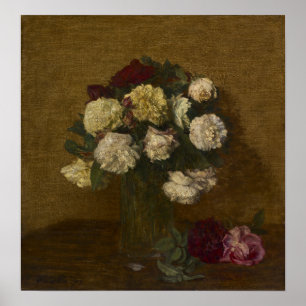Poster Fantin-Latour - Roses dans un vase