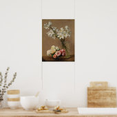 Poster Fantin-Latour - Roses Et Lys (Cuisine)