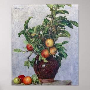 Poster Fantin-Latour - Vase With Apples And Foliage