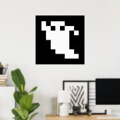 Poster Fantôme à 8 bits pour pixels (Bureau à domicile)