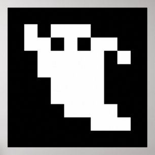 Poster Fantôme à 8 bits pour pixels