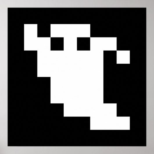 Poster Fantôme à 8 bits pour pixels (Devant)