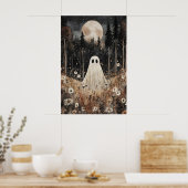 Poster Fantôme dans un champ forestier avec fleur, Académ (Cuisine)