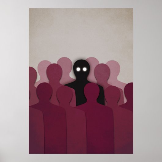 Poster Fantôme D'Art D'Horreur éffrayant Dans La Foule De (Devant)