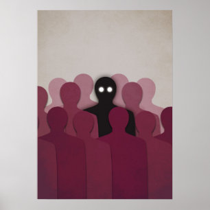 Poster Fantôme D'Art D'Horreur éffrayant Dans La Foule De