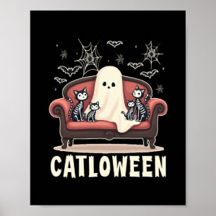 Poster Fantôme de Catloween Halloween