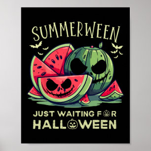Poster Fantôme de pastèque Summerween Halloween Ts d'été