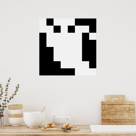 Poster Fantôme de pixel 8 bits (Cuisine)