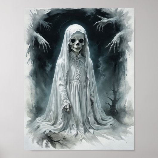 Poster Fantôme de squelette d'enfant maudit (Devant)