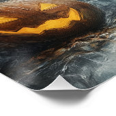 Poster Fantôme d'Halloween et chat noir (Coin)