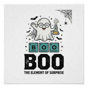 Poster Fantôme d'Halloween Science Drôle Vintage_1
