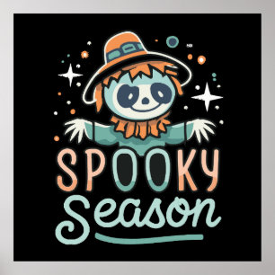 Poster fantôme drôle avec casquette, saison éffrayante