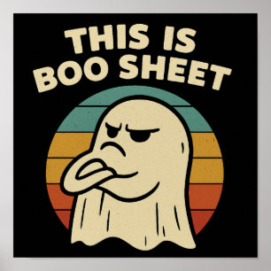 Poster Fantôme drôle "This Is Boo Sheet" Halloween rétro