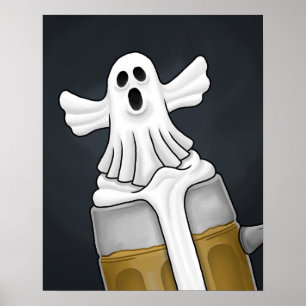 Poster Fantôme effrayant d'Halloween