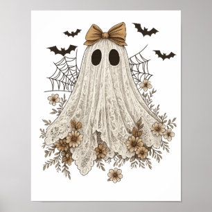 Poster Fantôme en dentelle élégant avec nœud Fantôme fl