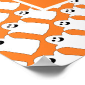 Poster Fantôme Joyeux, Fête d'Halloween Orange (Coin)