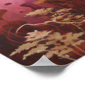 Poster Fantôme mou dans le champ floral rose (Coin)