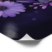 Poster Fantôme Whimsical et Éffrayant Floral rose violet (Coin)