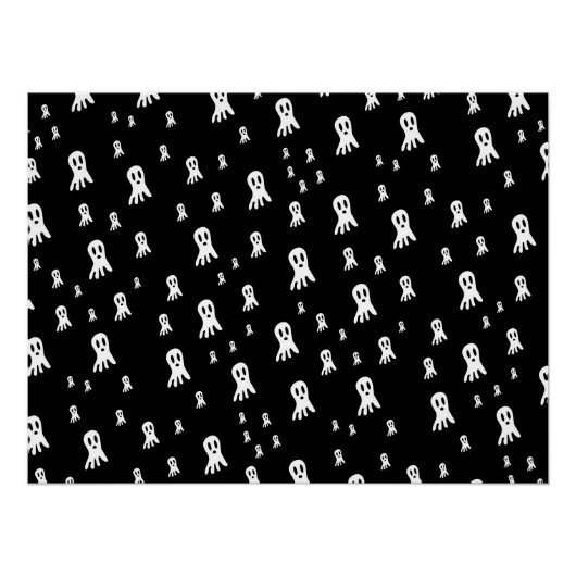 Poster Fantômes d'Halloween foncé (Devant)