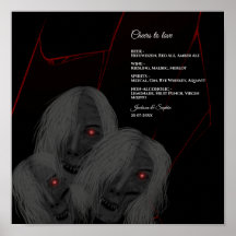 Fantômes gothiques Rouge Blanc Noir Noir Moody Hal