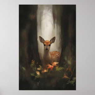 Poster Faon dans l'impression d'art de cerf bébé de la fo