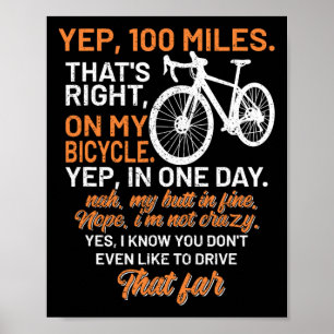 Poster Faq Vélo Oui 100 Miles Triathlon Cycle Descente