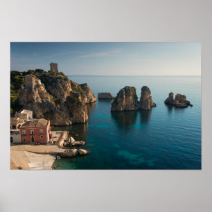 Poster Faraglioni et madrague dans Scopello, Sicile
