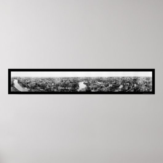 Poster Fargo, Dakota du Nord Photo panoramique 1921 (Devant)