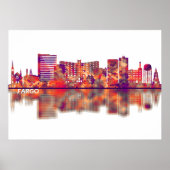 Poster Fargo North Dakota Skyline (Devant)