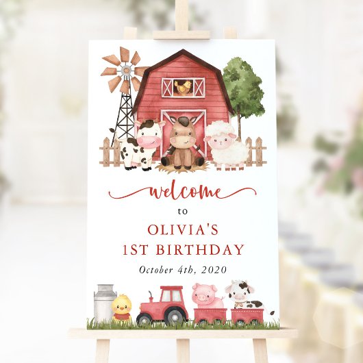 Poster Farm Animals, Cute Animals, First Birthday Welcome