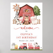 Poster Farm Animals, Cute Animals, First Birthday Welcome (Devant)