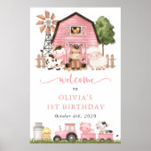 Poster Farm Animals, Cute Animals, First Birthday Welcome (Devant)