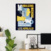 Poster Farm Factory Michigan 1943 WPA (Bureau à domicile)