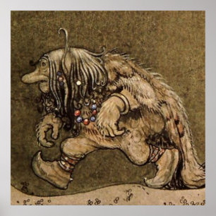 Poster "Farm Troll" de l'artiste suédois John Bauer