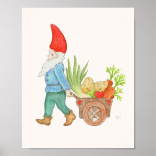 Poster Farmers Market Gnome art print