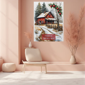 Poster Farmhouse Christmas Magic Vintage Rustic 