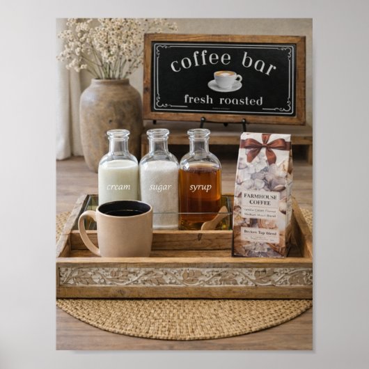 Poster Farmhouse Coffee Bar Still Life Decor |  (Devant)