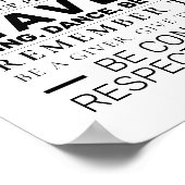 Poster Farmhouse moderne Règles familiales personnalisées (Coin)