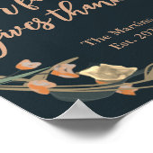 Poster Farmhouse Navy Botanical Thanksgiving Famille (Coin)