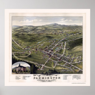 Poster Farmington, NH Panoramic Map - 1877