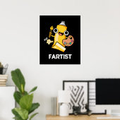 Poster Fartist Funny Artist Pun Dark BG (Bureau à domicile)