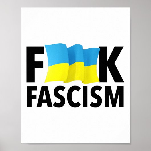 Poster Fascisme - Censuré avec le drapeau ukrainien  (Devant)
