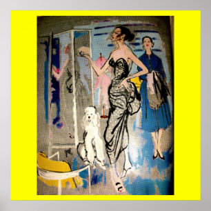 Poster Fashion Glamor 1950's Print