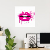 Poster Fashion glamor branché lèvres de maquillage tendan (Bureau à domicile)