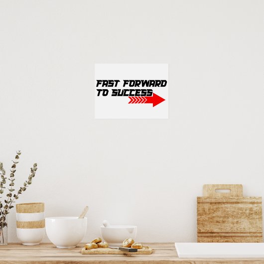 Poster Fast Forward – Bold Red Motivation Quote Design (Cuisine)